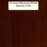 Quarter Sawn White Oak Wood Sample, Blackened Finish