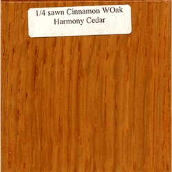 Quarter Sawn White Oak Wood Sample, Cinnamon Finish