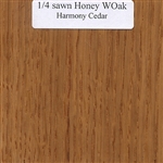 Quarter Sawn White Oak Wood Sample, Honey Finish
