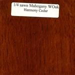 Quarter Sawn White Oak Wood Sample, Mahogany Finish