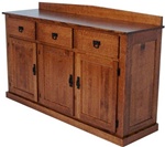 44" x 36" x 20" Oak Mission Server (Two Doors)