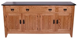 44" x 36" x 20" Oak Shaker Server (Four Doors)