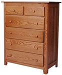 25w x 50h x 20d Shaker 6 Drawer Mixed Wood Dresser