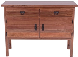 51" x 36" x 19" Cherry Mission Sideboard (stores three 46" x 12" leaves)