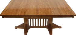 50" x 42" Quarter Sawn Oak Pedestal Dining Room Table