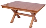 120" x 42" Mixed Wood Railroad Dining Room Table