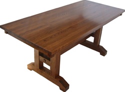 110" x 42" Oak Trestle Dining Room Table
