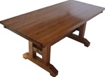 90" x 46" Oak Trestle Dining Room Table