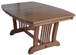 110" x 46" Oak Western Dining Room Table