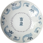 Duet Porcelain Coupe Serving Bowl, Azure