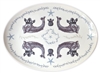 Duet Large Porcelain Coupe Serving Platter, Indigo