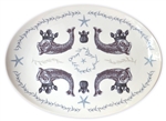 Duet Large Porcelain Coupe Serving Platter, Indigo