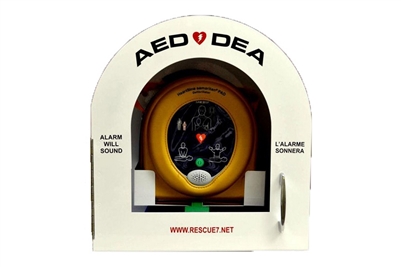 RESCUE 7 SAM PAD BILINGUAL ROUND TOP AED CABINET