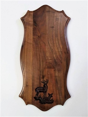 Black Walnut European / Carved Scene Wall Mount