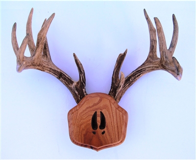 Medium Oak "The Deer Stand" Antler Mounting Kit with Cared Tracks
