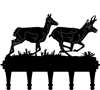 Coat Rack Metal Art with Pronghorn Scene