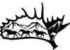 Moose Antler Metal Art - Horses