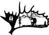 Moose Antler Metal Art - Walking Mule Deer