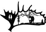 Moose Antler Metal Art - Walking Mule Deer