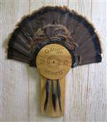 12 Gauge Turkey Fan Beard Plaque with Beard Plate  - Medium Oak