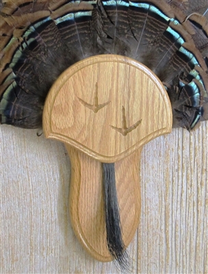 Medium Oak Turkey Fan Beard Mounting Kit with Carved Tracks - 02