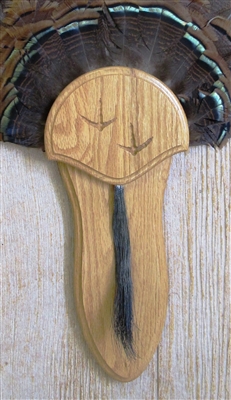 Medium Oak Turkey Fan Beard Mounting Kit with Carved Tracks - 03