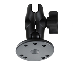 MOUNT WITH ROUND BASE & SHORT DOUBLE SOCKET ARM FOR 1" BALL