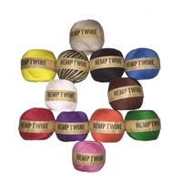 <B>ORDER#: TWINEBALL-1MM-12 PACK</B> <BR>100% Hemp Twine, 1mm, Assorted 12-Pack