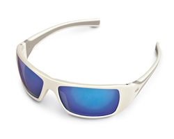 Stihl White Ice Glasses - Blue Mirror Lens