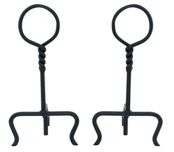 UniFlame A-1124 Black Wrought Iron Ring Swirl Black Andirons