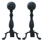 UniFlame A-1234 Black Wrought Iron Ball Andirons