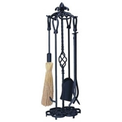 UniFlame 5pc Heavy Weight Black Wrought Iron Fireset