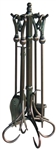 UniFlame 5pc Venetian Bronze Fireset - Heavy Crook Handles