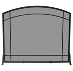 UniFlame S-1029 Single Panel Black Wrought Iron Screen with Mission Design