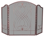 UniFlame S-1607 3 Fold Venetian Bronze Finish Screen with Loop Design