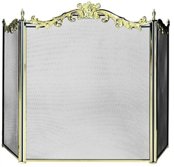 UniFlame S-9668 3 Fold Cast Solid Brass Screen