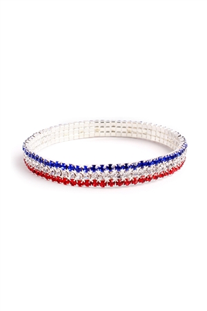 S19-8-1-82881MU-S - FLAG 3 LINE ELASTIC BRACELET/1PC