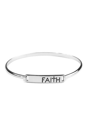 SA4-2-3-83371S SILVER FAITH HINGE PLATE BRACELET/1PC