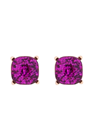 A2-3-4-AE0333PUR-GLITTER EPOXY STUD EARRINGS-PURPLE/1PC