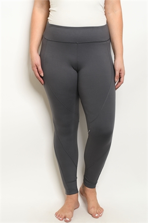 S10-8-1-L1032X CHARCOAL PLUS SIZE LEGGINGS YOGA PANTS 2-2-2