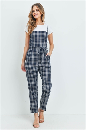 S13-6-1-J2148 NAVY CHECKERED JUMPSUIT 3-2-1