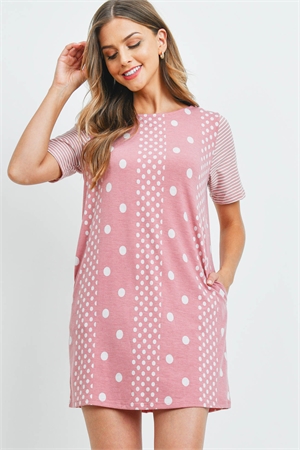 C80-A-2-D9988 MAUVE POLKA DOTS DRESS 2-2-2