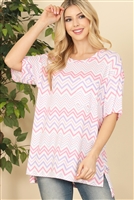 C92-A-1-T2533-WHITE MULTICOLOR CHEVRON STRIPE TOP 2-2-2