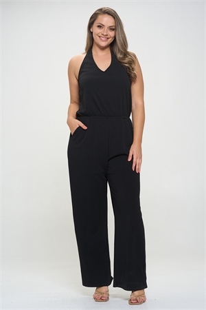 S5-3-1-J1950X-BLACK RIBBON HALTER NECKLINE JUMPSUIT 3-2-1