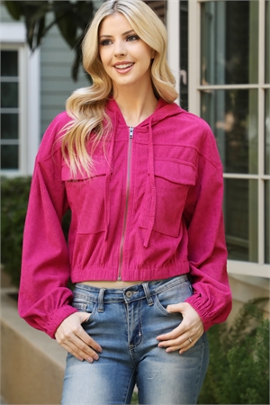 S8-11-1-J5073-MAGENTA CROPPED HOODIE JACKET 2-2-2