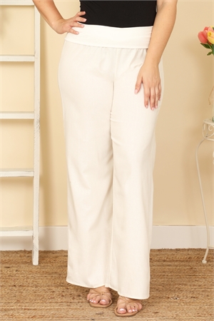 C92-A-2-P7008X-IVORY PLUS SIZE SOLID LONG PANTS 2-2-2