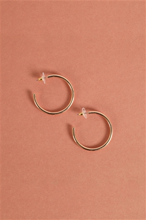 SA-3-3-2-E6562GD - 1.5 INCHES POST HOOP EARRINGS-GOLD/1PC