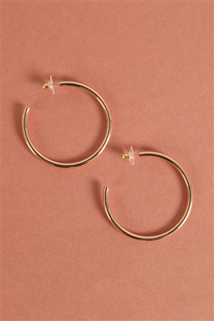 S4-4-5-E6563GD - HOOP POST EARRINGS-GOLD/1PC