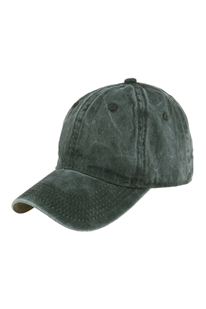 S2-7-1-HDT3232DGR-ACID WASHED UNISEX CAP-DARK GREEN/6PCS