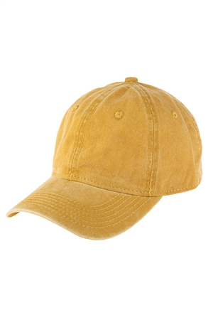 S2-5-4-HDT3232MU-ACID WASHED BASEBALL CAP-MUSTARD/6PCS